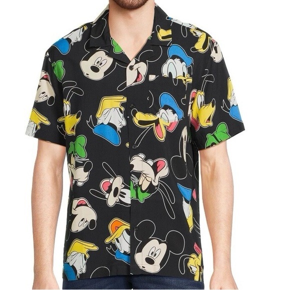 Disney Other - Disney Men's Black Mickey & Friends Short-Sleeve Shirt